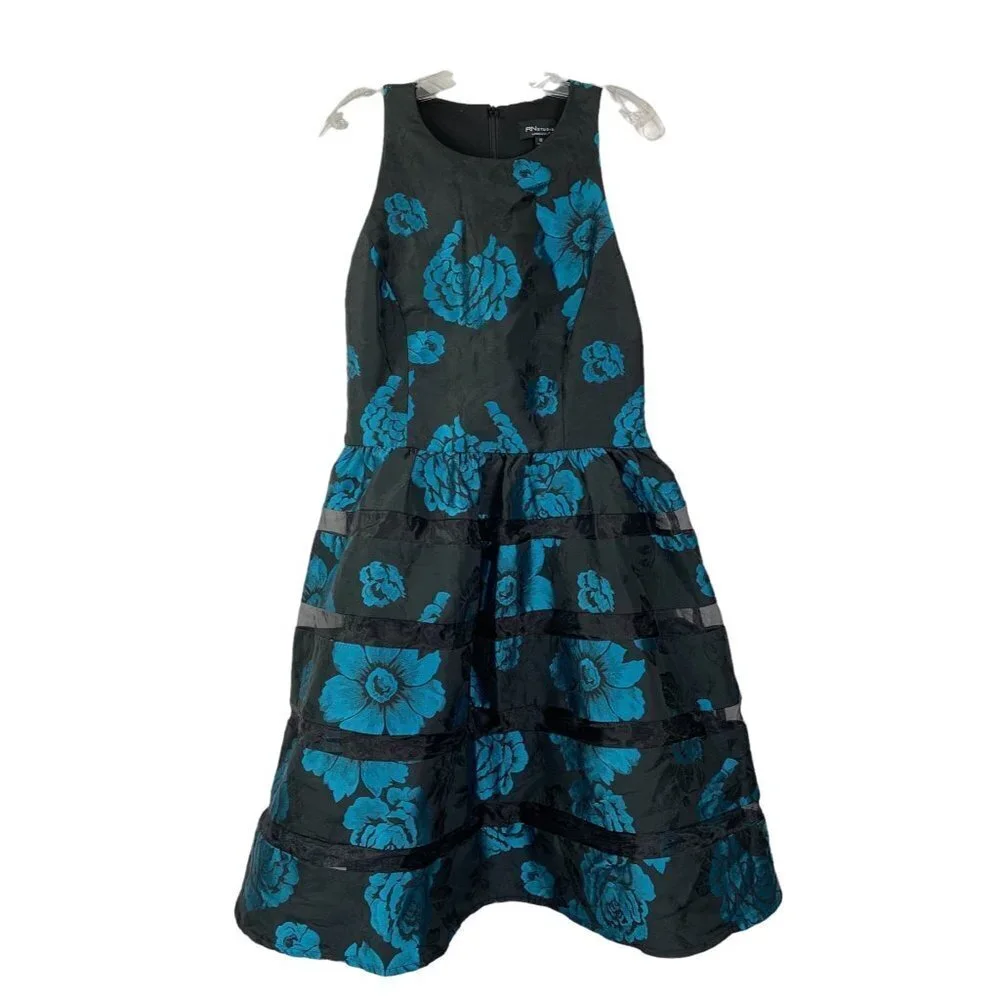 RN Studio Girls  Black & Turquoise Dress